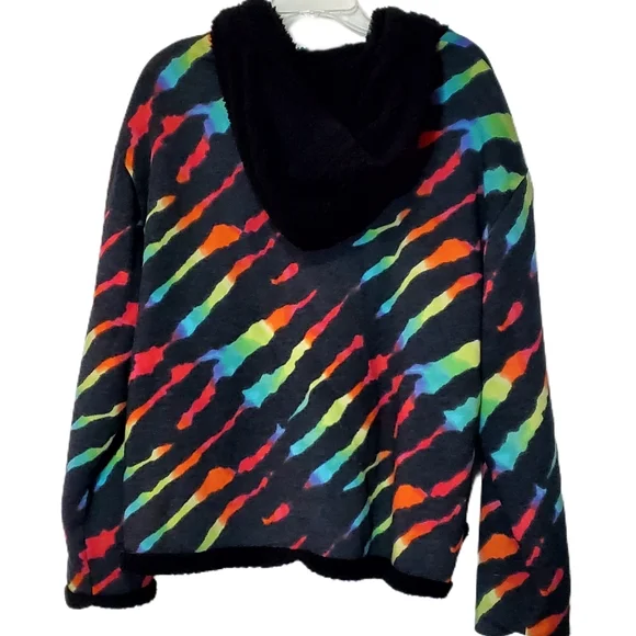 Victoria's Secret PINK Zebra Black Ombre Rainbow Tie Dye Sherpa Set - Picture 8 of 15